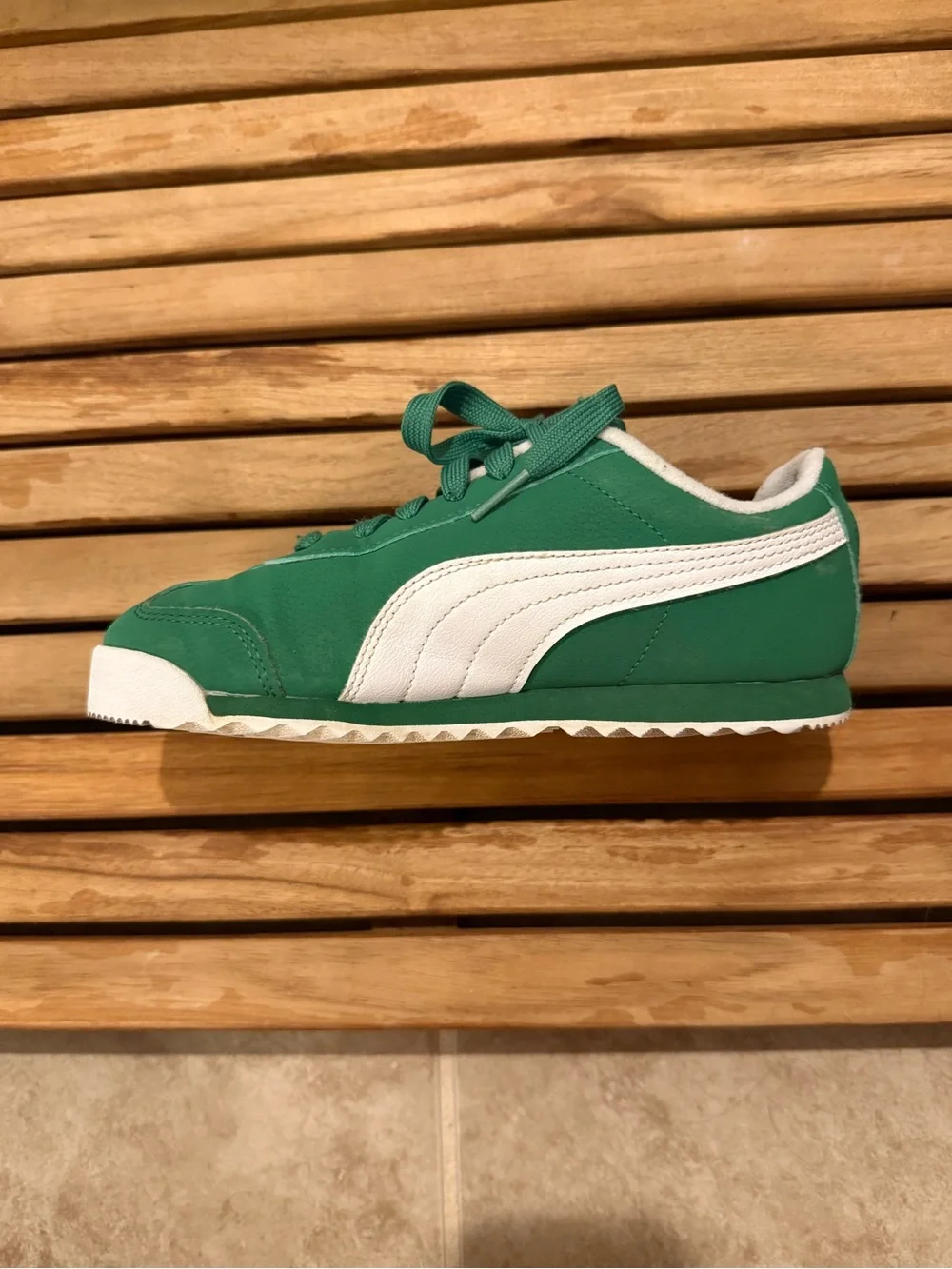 Puma Kids Green Roma Sneakers